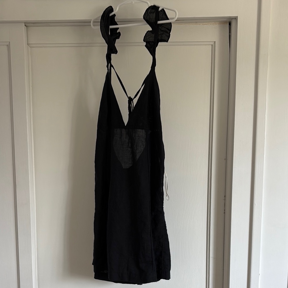 Free People Black Chemise with Adjustable Straps